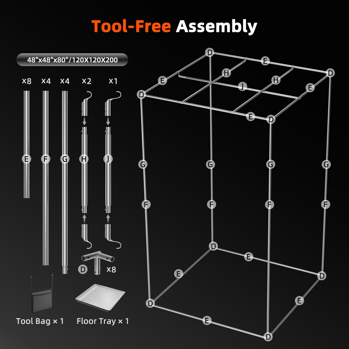 Spider Farmer Master Series 4×4 Grow Tent 48" × 48" × 80"