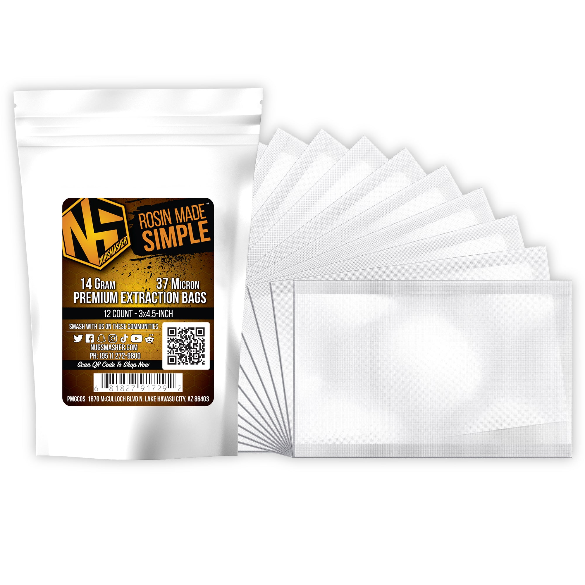 NugSmasher 14 Gram Rosin Extraction Filter Bags