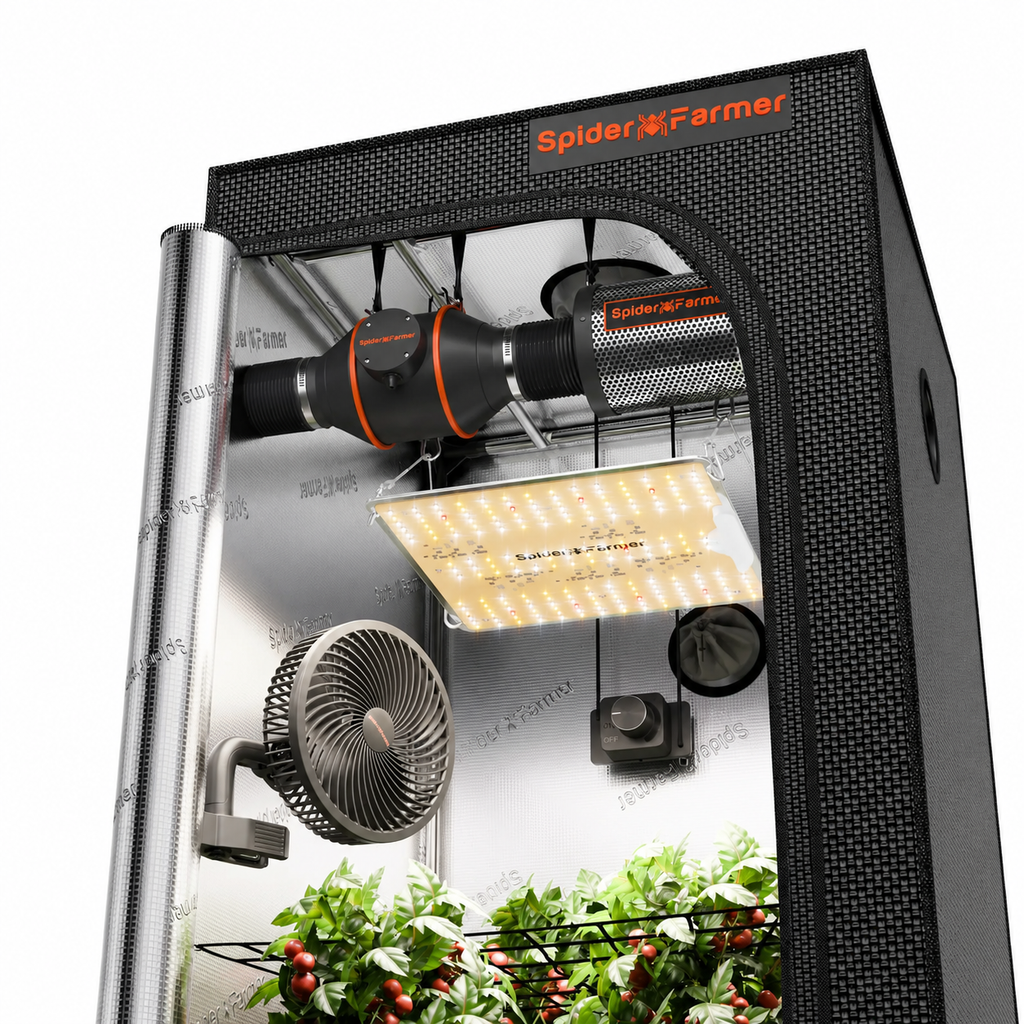 Spider Farmer SF1000D 100W LED Grow Tent Kit with 2' × 2' Tent and GGS Controller