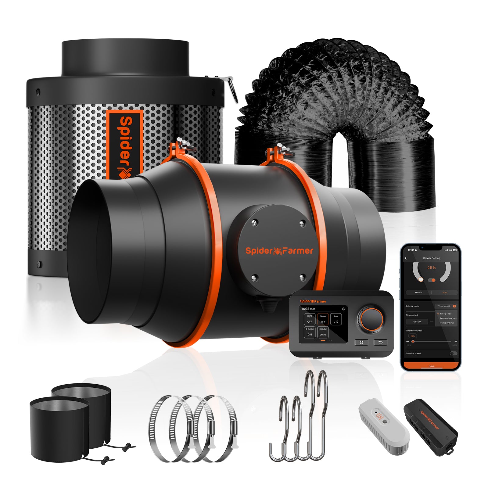 Spider Farmer SF7000 650W LED Grow Tent Kit with 5' × 5' Grow Tent and Smart GGS Controller