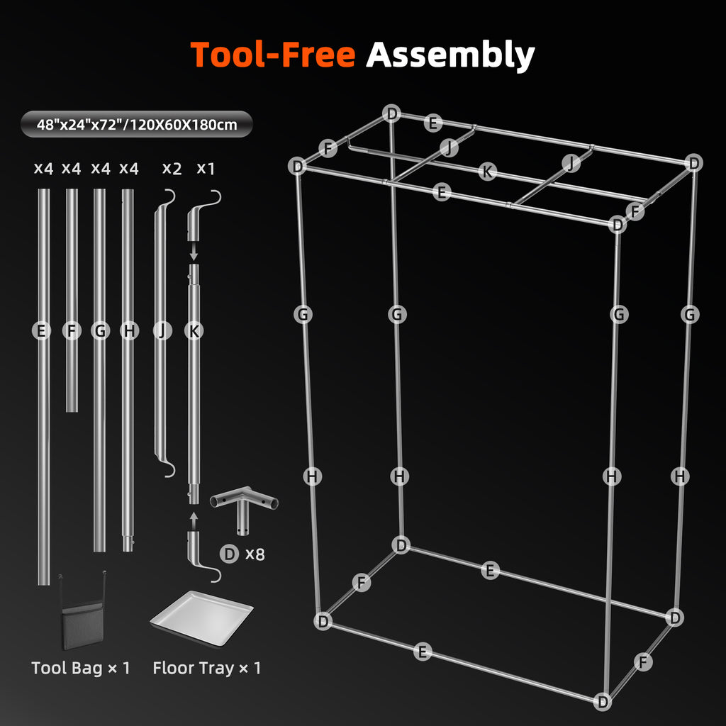 Spider Farmer Master Series 4×2 Grow Tent 48" × 24" × 72"