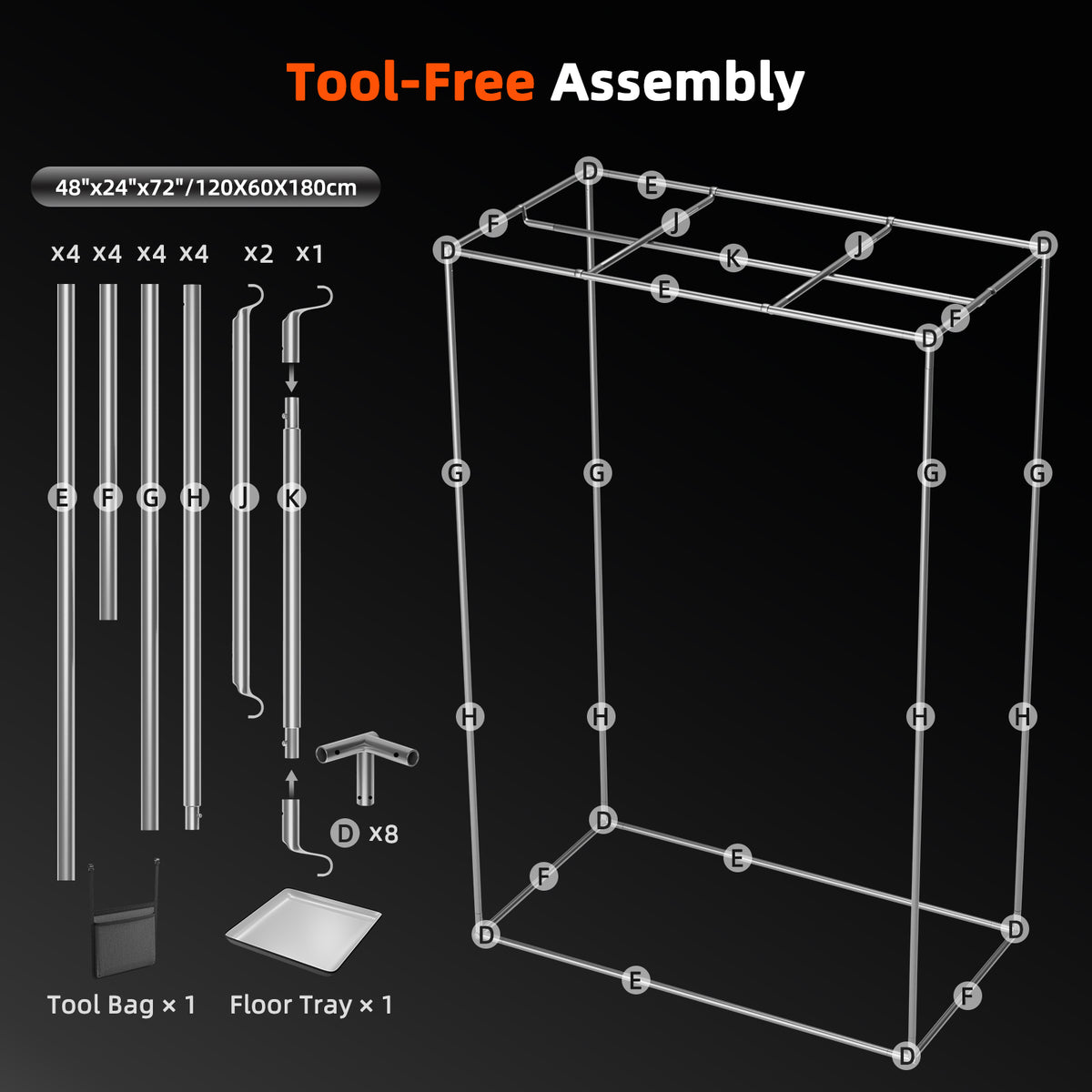 Spider Farmer Master Series 4×2 Grow Tent 48" × 24" × 72"