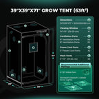 Mars Hydro FC3000 300W LED Grow Tent Kit with 3.3' × 3.3' Grow Tent