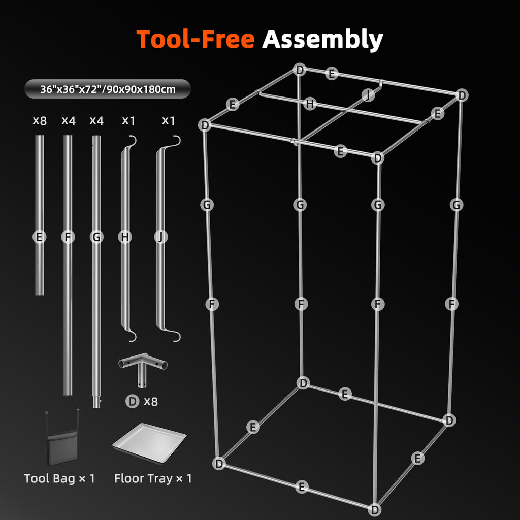 Spider Farmer Master Series 3×3 Grow Tent 36" × 36" × 72"