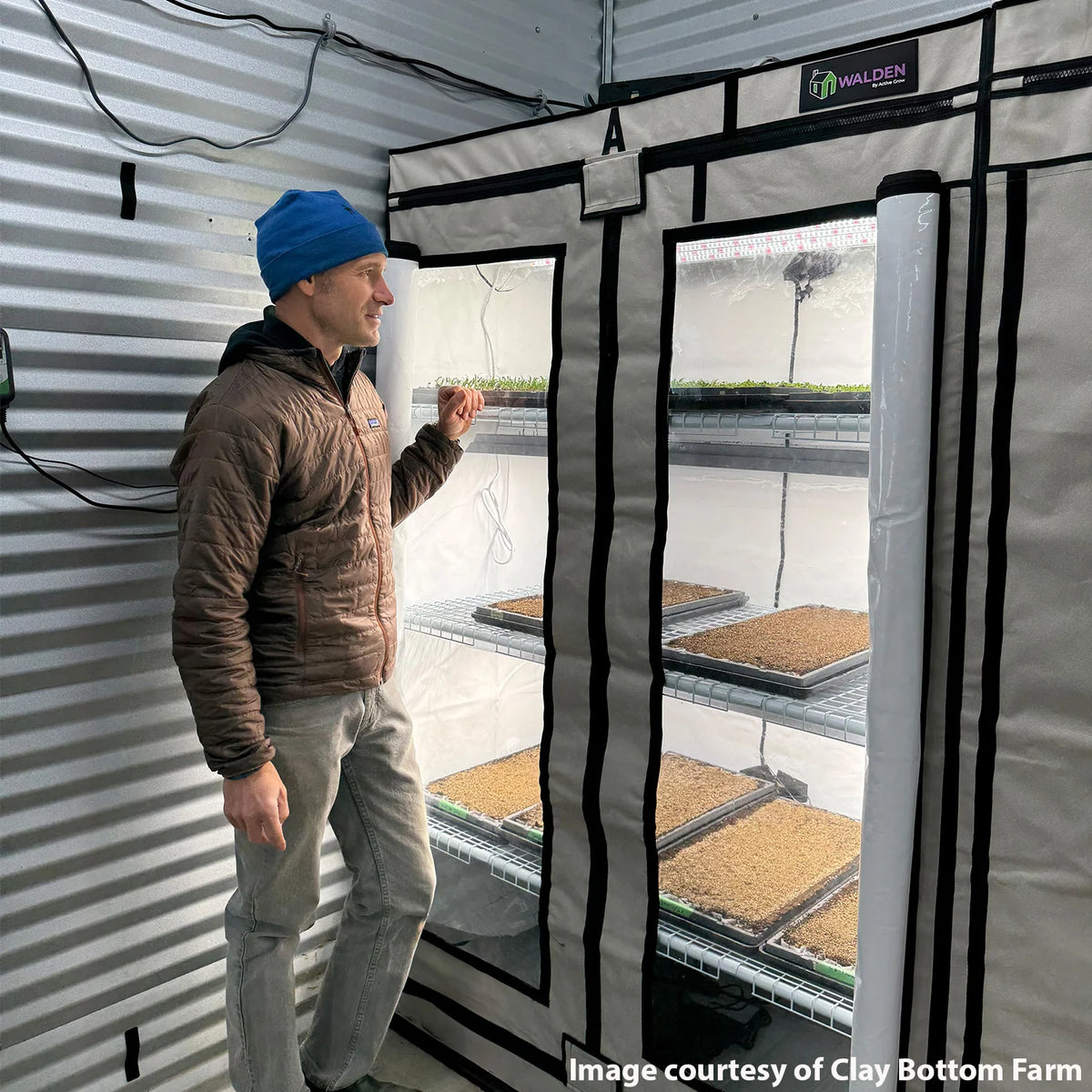 Active Grow Microgreens & Herbs 3-Tier Walden White LED Grow Tent Kit
