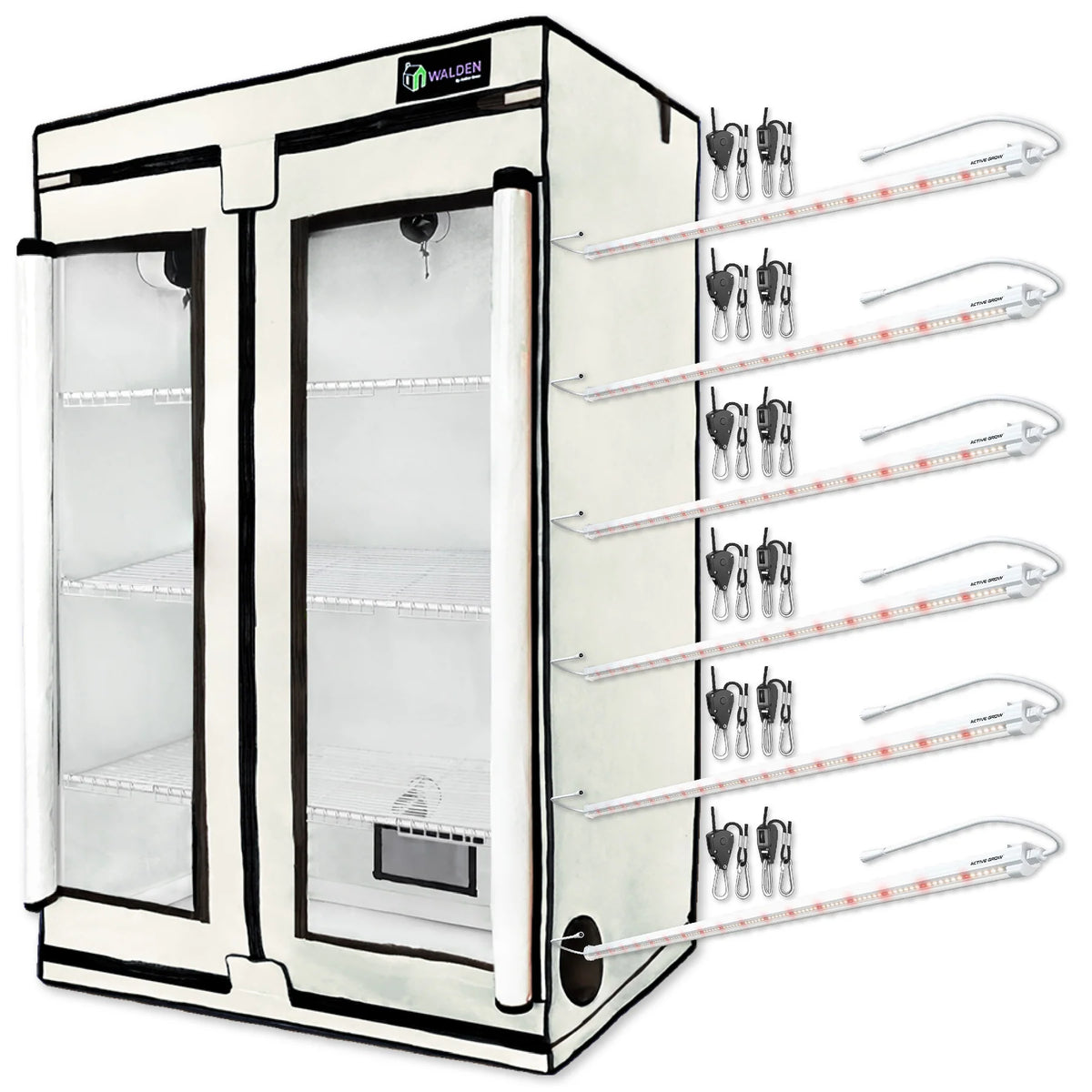 Active Grow Seeds & Starts 3-Tier Walden White LED Grow Tent Kit