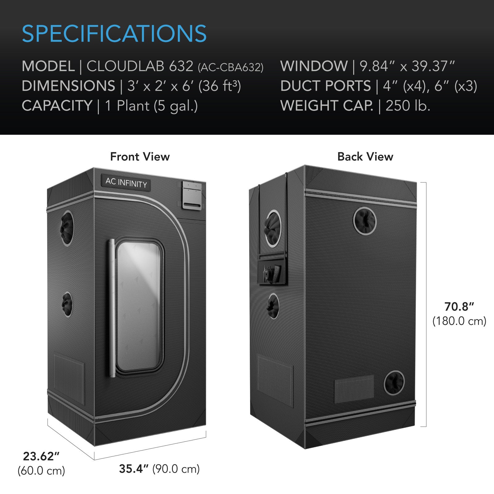 AC Infinity CLOUDLAB 2' x 3' Indoor Grow Ten