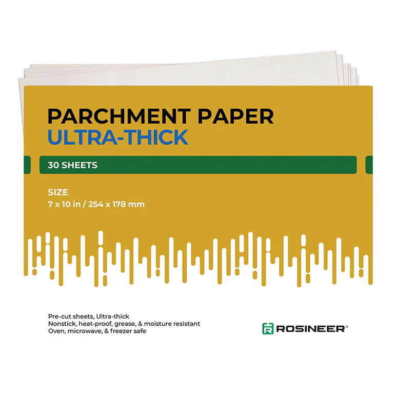 Rosineer Heavy Duty Ultra Thick Parchment Paper 30 Sheet Pack 10 x 7 Inch
