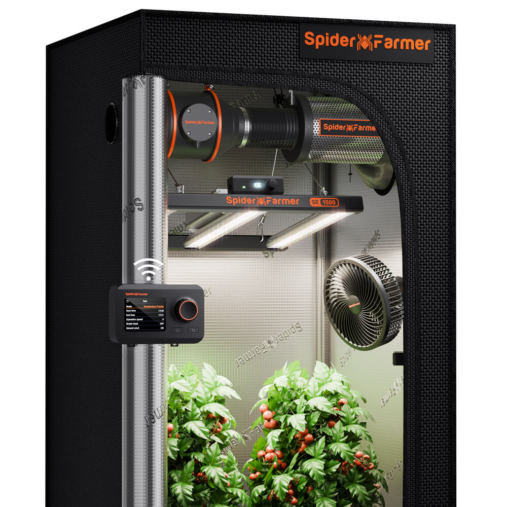 Spider Farmer SE1500 150W LED Grow Tent Kit with 2.3' × 2.3' Grow Tent and GGS Controller