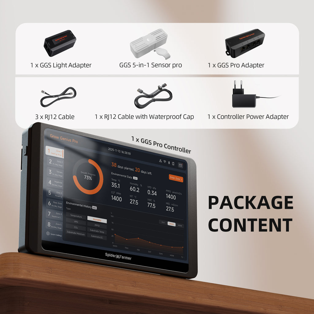 Spider Farmer GGS Pro Controller Kit with WiFi & Bluetooth Climate Management