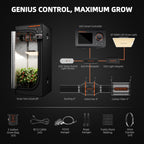 Spider Farmer SF1000D 100W LED Grow Tent Kit with 2' × 2' Tent and GGS Controller