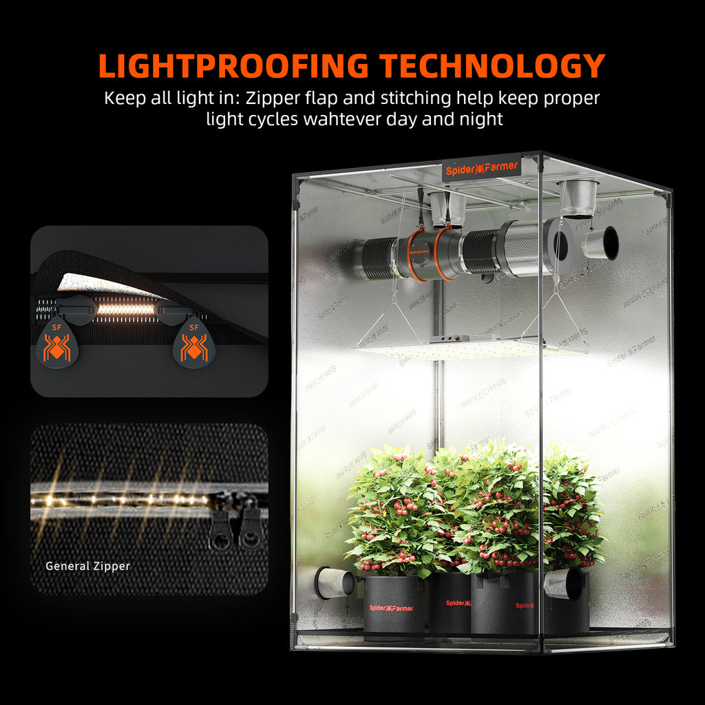 Spider Farmer SF7000 650W LED Grow Tent Kit with 5' × 5' Grow Tent and Smart GGS Controller