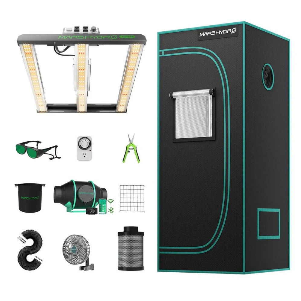 Mars Hydro FC1500 150W LED Grow Tent Kit with 2.3' × 2.3' Grow Tent