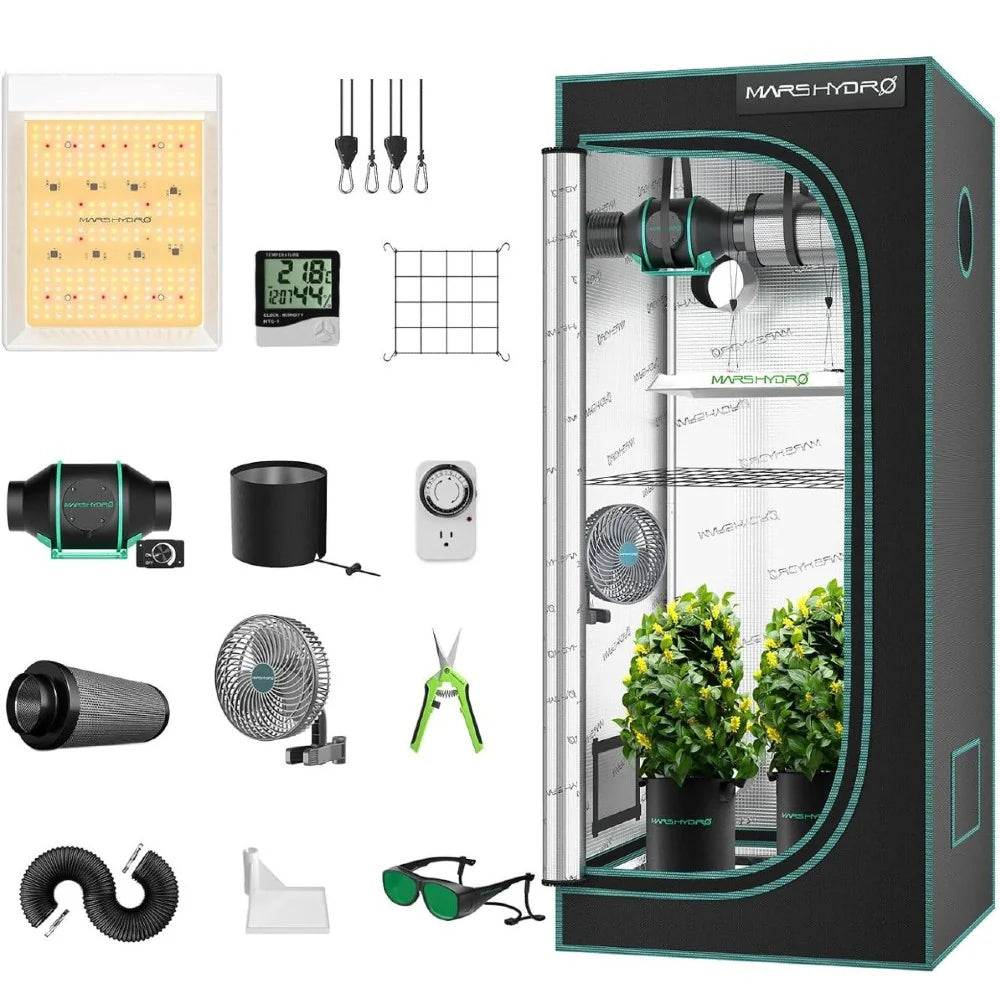 Mars Hydro TS 600 LED Grow Tent Kit with 2' × 2' Grow Tent