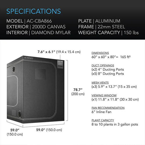 AC Infinity CLOUDLAB 5' x 5' Indoor Grow Tent