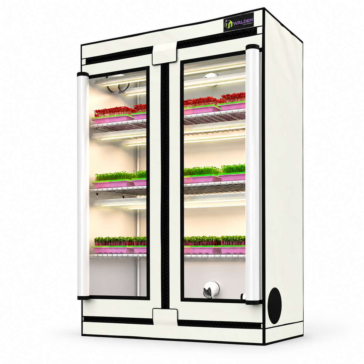 Active Grow Microgreens & Herbs 3-Tier Walden White LED Grow Tent Kit
