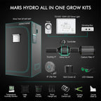 Mars Hydro TS1000 150W LED Grow Tent Kit with 2.6' × 2.6' Grow Tent