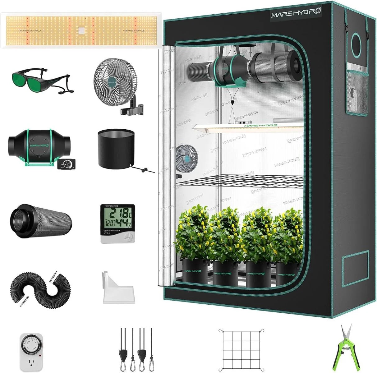 Mars Hydro TSL2000 300W LED Grow Tent Kit with 2' × 4' Grow Tent