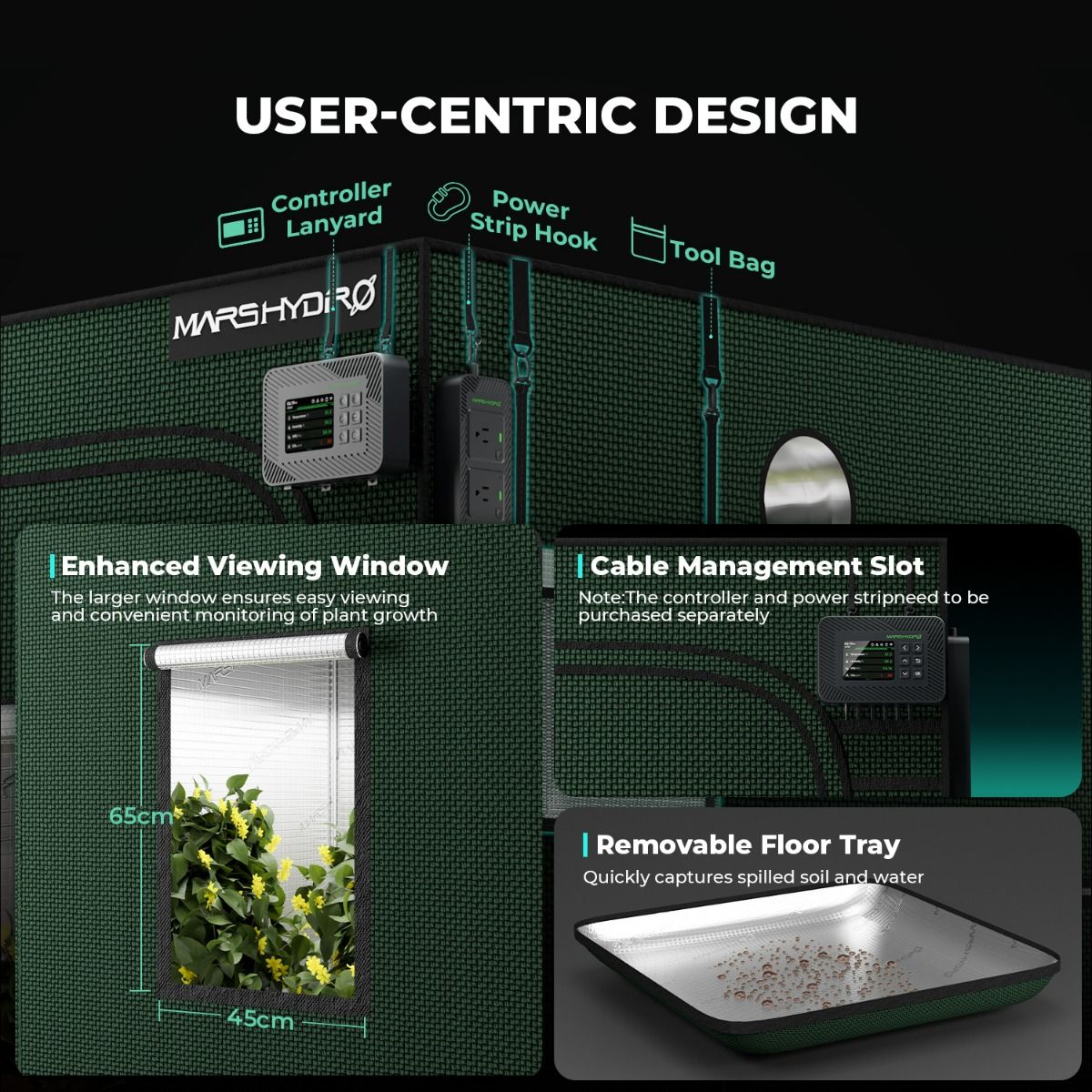 Mars Hydro 4x4 Grow Tent Pro 48" × 48" × 80" 2000D