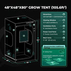 Mars Hydro 4x4 Grow Tent Pro 48" × 48" × 80" 2000D