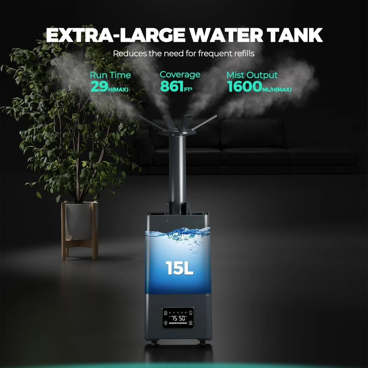 Mars Hydro 15L Ultrasonic Cool Mist Plant Humidifier