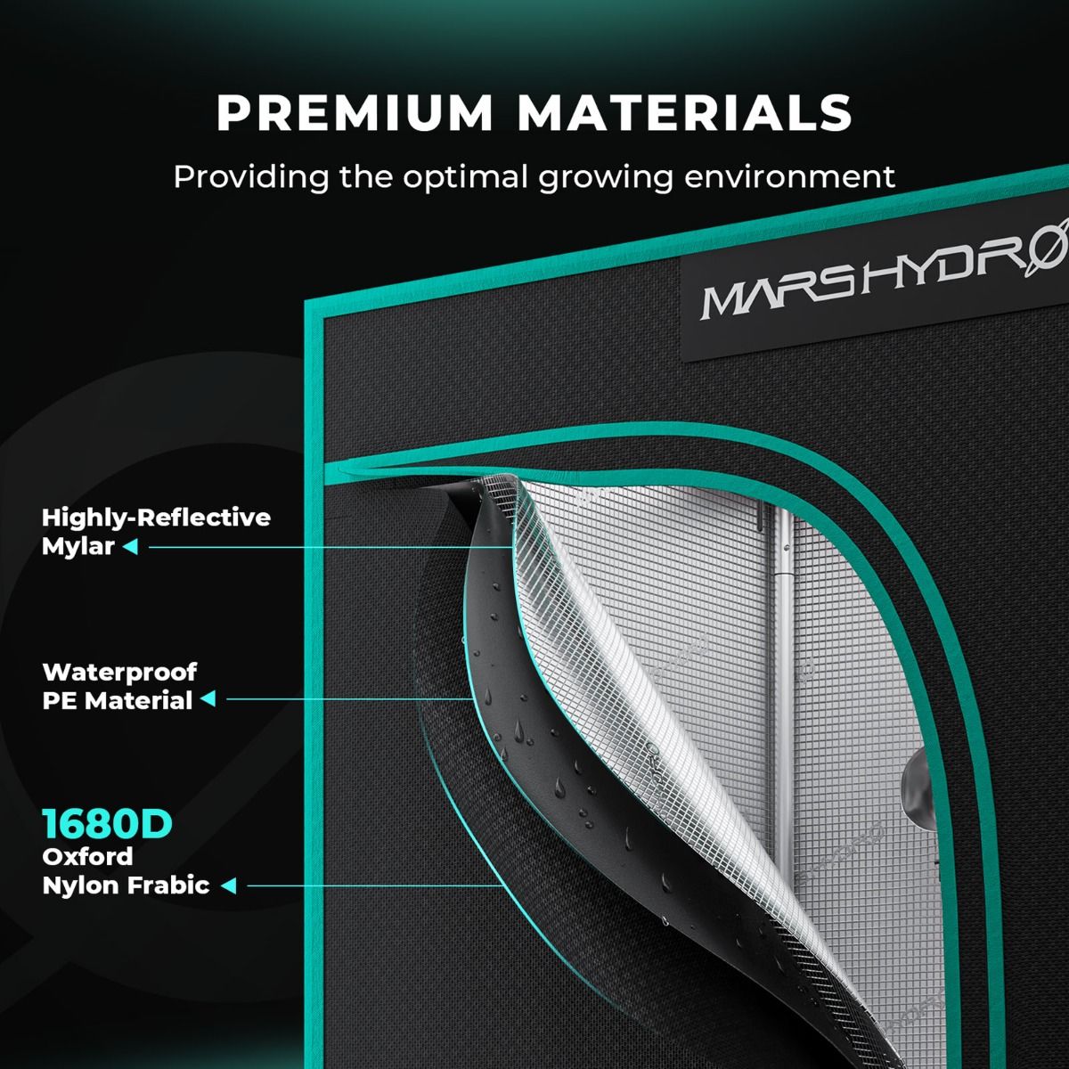 Mars Hydro FC-E1500 150W LED Grow Tent Kit with 2.3' × 2.3' Grow Tent