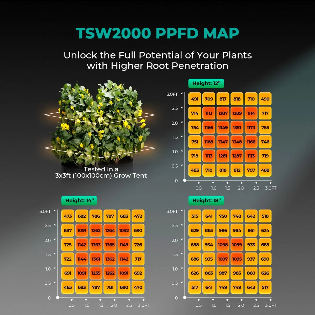 Mars Hydro TSW2000 300W LED Grow Tent Kit with 4' × 4' Grow Tent
