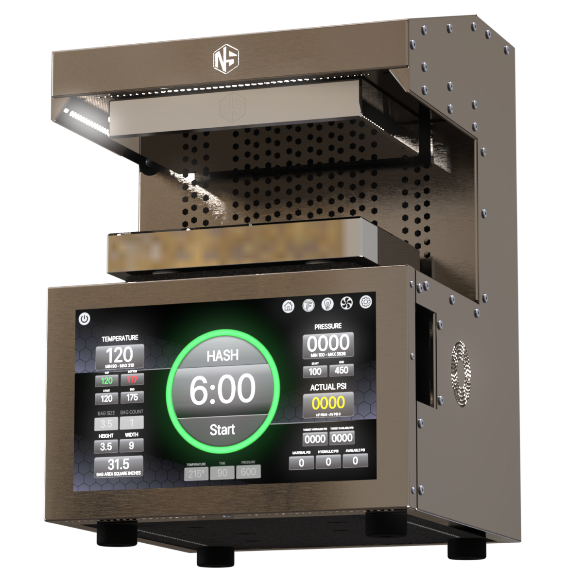 NugSmasher IQ Pro 20 Ton Electric Rosin Press